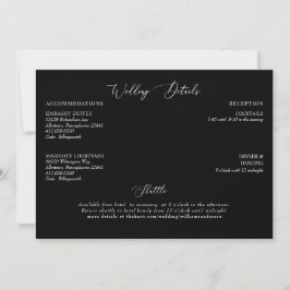 Invitación Gabinete de detalles del Boda negro