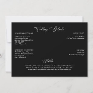 Invitación Gabinete de detalles del Boda negro