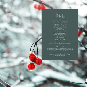 Invitación Gabinete de detalles del Boda verde azulado