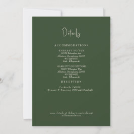 Invitación Gabinete de detalles del Boda Verde Forestal