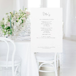 Invitación Gabinete de detalles del texto gris del Boda blanc