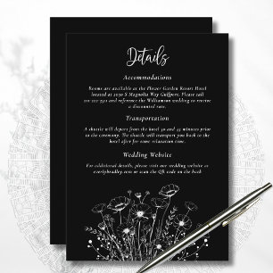 Invitación Gabinete de detalles florales de guiones elegantes
