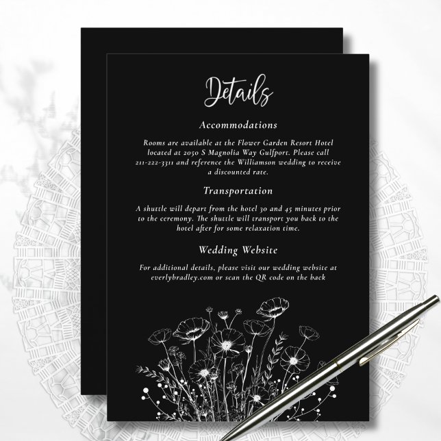 Invitación Gabinete de detalles florales de guiones elegantes (Subido por el creador)