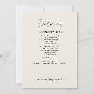 Invitación Gabinete de enlace de detalles del Boda de crema