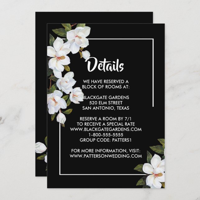 Invitación Gabinete de rosa blanca vintage (Anverso / Reverso)