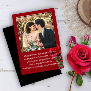 Invitación Gabinete del sitio web de RSVP de la boda fotográf