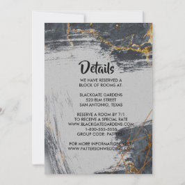 Invitación Gabinete geométrico de Purpurina de mármol