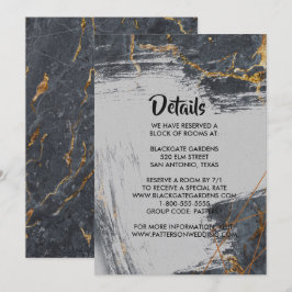 Invitación Gabinete geométrico de Purpurina de mármol