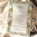 Invitación Gabinete rosa INFO Vintage Art Nouveau Mucha<br><div class="desc">Carta de información de boda Art Nouveau Vintage de Alphonse Mucha en un diseño floral, romántico y caprichoso. Los florecientes victorianos complementan los tipos de letra Art Deco clásicos. Por favor, introduzca la información de su personalizado y ya está listo. Si desea cambiar el diseño más adelante, haga clic en...</div>