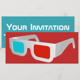 Invitación Gafas 3D Retro Gráficas