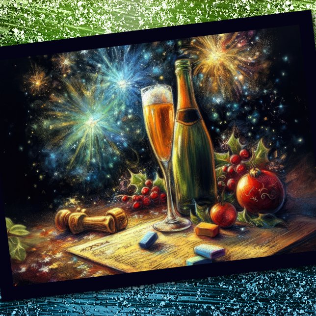 Invitación Gafas de champán y fiesta de feriado con cubo (Subido por el creador)
