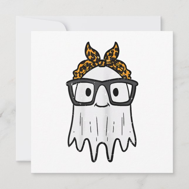 Invitación Gafas de Fantasma de Halloween Lindas (Anverso)