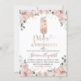 Invitación Gafas de oro Rosa y ducha de novia Prosecco