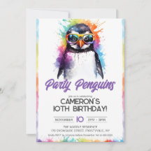 gafas de sol de fiesta Pingüino, cumpleaños de niñ