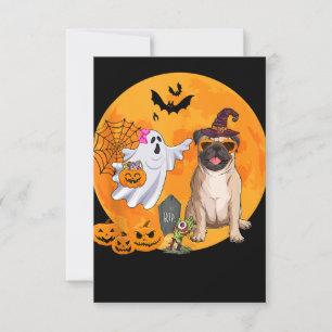Invitación Gafas de sol de pug disfraz Bruja Halloween Boo Gh