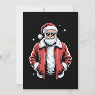 Invitación Gafas de sol de Santa de Navidad Chaqueta de cuero