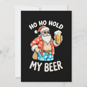 Invitación Gafas de sol de Santa Sostén mi cerveza Navidad Xm
