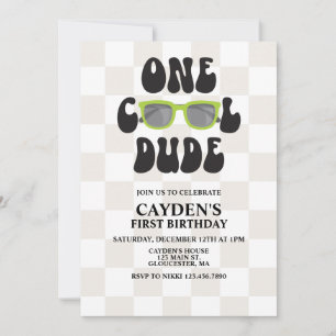 Invitación Gafas de sol One Cool Dude cumpleaños 1