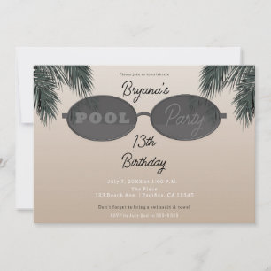 Invitación Gafas de sol ovaladas para fiesta en la playa de v