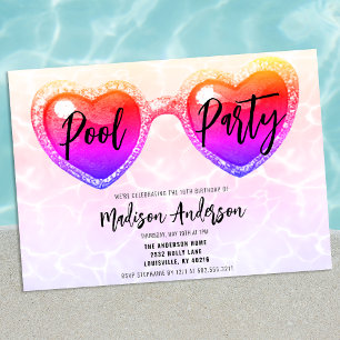 Invitación Gafas de sol para cumpleaños dulces 16 fiesta de p