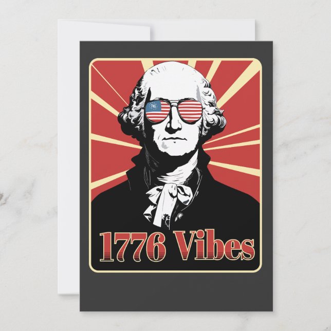 Invitación Gafas de sol patrióticas con vibraciones de George (Anverso)
