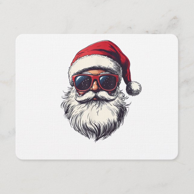 Invitación Gafas de sol retro cara de Santa Claus Cool Navida (Anverso)