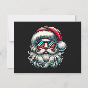 Invitación Gafas de sol retro cara de Santa Navidad