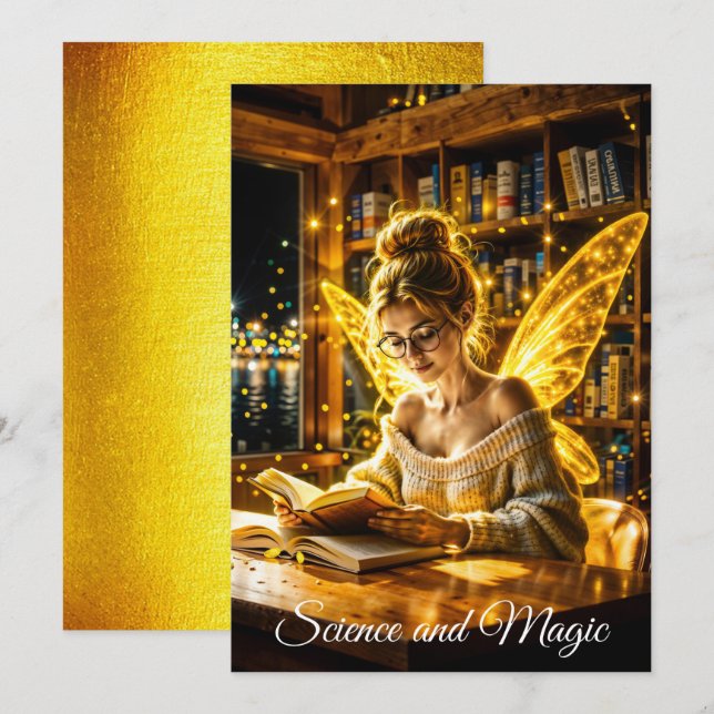 Invitación Gafas de suéter suave de hadas y libros de ensueño (Anverso / Reverso)