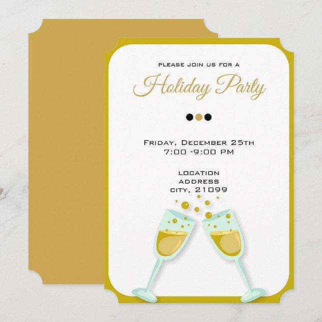 Invitación Gafas para champán (Anverso / Reverso)