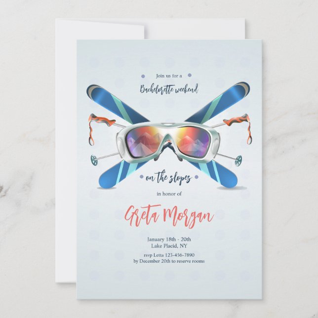 Invitación Gafas para la nieve (Anverso)
