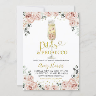 Invitación Gafas rosadas de oro y ducha de novia Prosecco