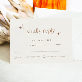 Invitación GALA Boho Terracotta Beige Estrella Celeste RSVP