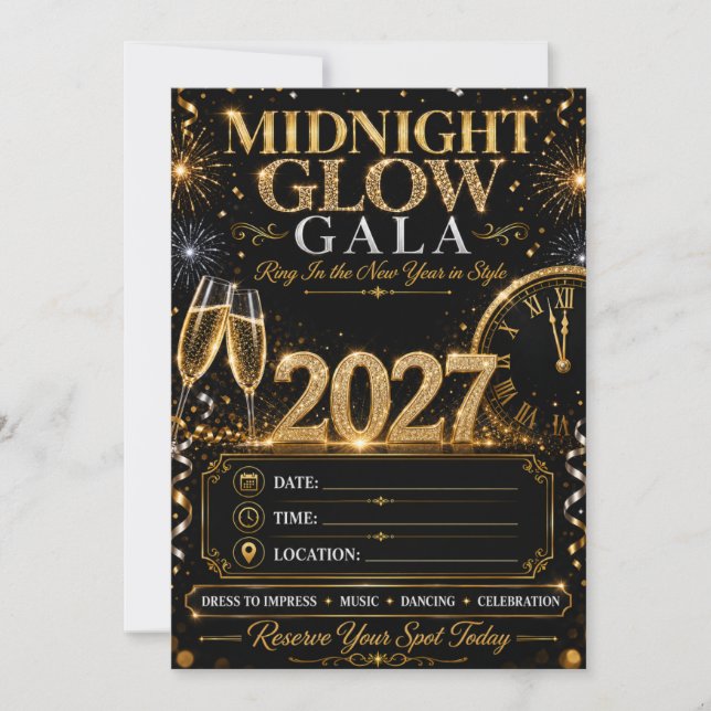 Invitación Gala Brillo de Medianoche (Anverso)