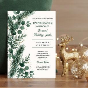 Invitación Gala Corporativa Elegante de Esmeralda Verde y Oro