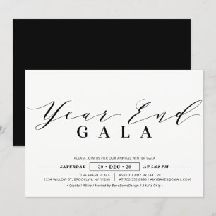 Invitación Gala corporativa minimalista de fin de año, Nochev