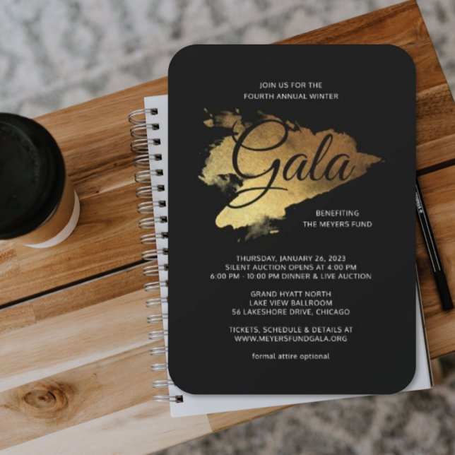 Invitación Gala de arte moderno Gold Paint (Subido por el creador)