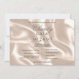Invitación Gala de caridad de la elegante compañía de seda ma