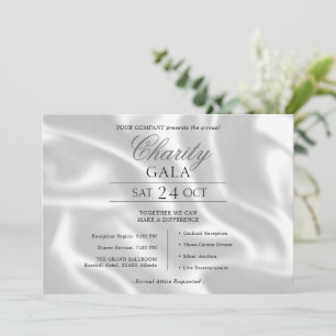 Invitación Gala de caridad de la elegante compañía de seda pl