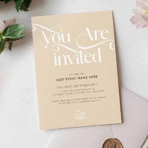 Invitación Gala de evento empresarial beige neutral de guión