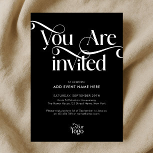 Invitación Gala de eventos de negocios elegante y chic con gu