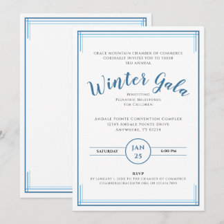 Invitación Gala de invierno formal simple corporativa en azul