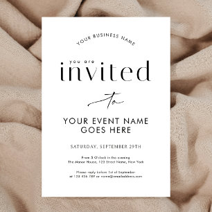 Invitación Gala de Noche de Evento de Negocios de Caligrafía