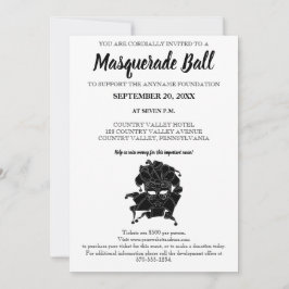 Invitación Gala de recaudación de fondos de baile de máscaras