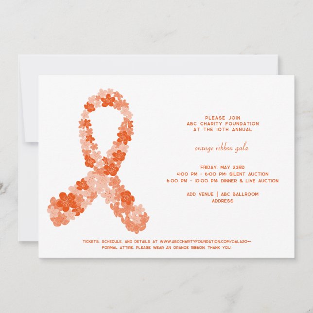 Invitación Gala de recaudación de fondos para la concienciaci (Anverso)