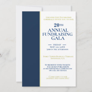 Invitación Gala del evento Royal Blue & Gold