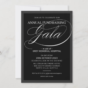 Invitación GALA FORMAL elegante evento elegante elegante blan