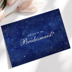 Invitación Galaxia Acuarela Cósmica ¿Serás Mi Dama de Honor