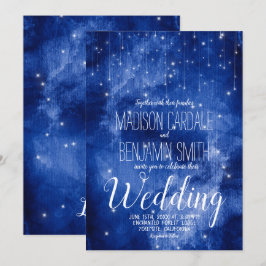 Invitación Galaxia azul Estrellas celestes Boda de las luces