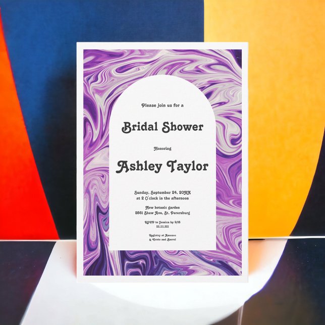 Invitación Galaxia azul moderna Resumen Art Bridal Shower (Subido por el creador)