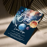 Invitación Galaxia de acuarela del espacio ultraterrestre 1º<br><div class="desc">Galaxia de acuarela del espacio ultraterrestre Invitación de primer cumpleaños</div>